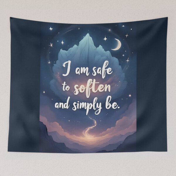 Item preview, I am safe to soften and simply be. Affirmation designed and sold by FlowCreate.