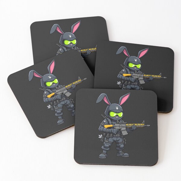 Item preview, Cartoon Tactical Bunny with Rifle | Cute Armed Operator Bunny Design designed and sold by GiftLore Studio.