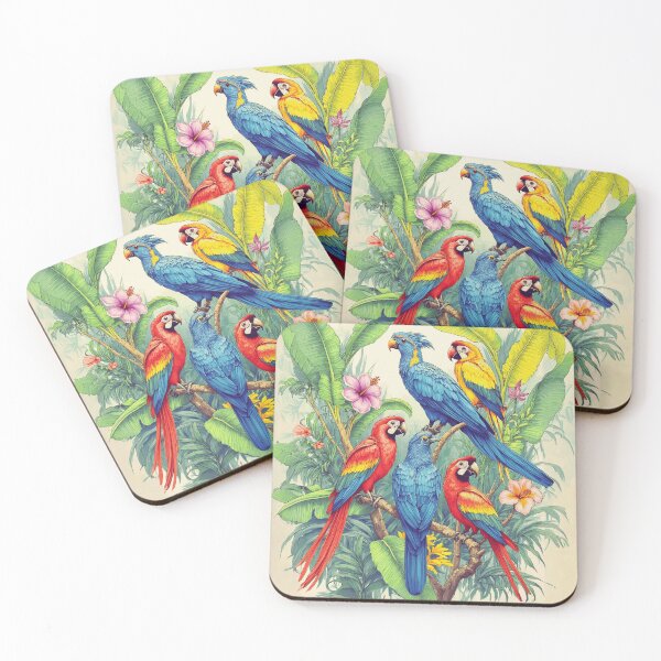 Item preview, Tropical Birds Botanical Illustration designed and sold by Marymarice.