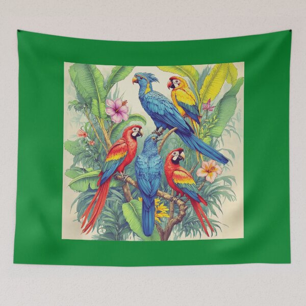 Item preview, Tropical Birds Botanical Illustration designed and sold by Marymarice.