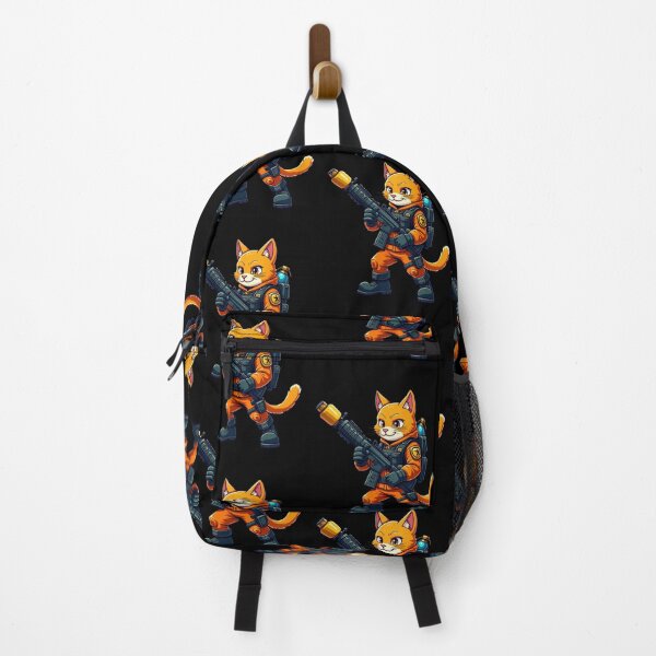 Item preview, Tactical Cat Soldier in Orange Suit | Armed Cartoon Cat Warrior Design designed and sold by GiftLore Studio.
