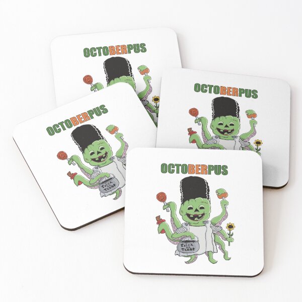 Item preview, Halloween Jack o lantern lady Octopus Bride of Frankenstein - orange and green text designed and sold by Micki Moxie.