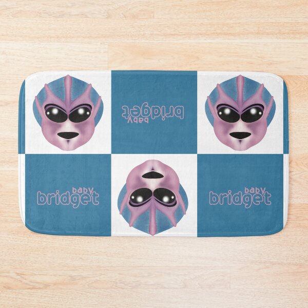Item preview, Alien Baby Bridget Illustration with text and checkers designed and sold by VibeFae.