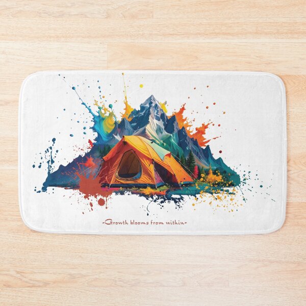 Item preview, Camping at the base of colorful splashing over high mountains designed and sold by OooPstudio.