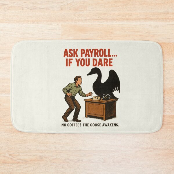 Item preview, Ask Payroll If You Dare Funny HR Goose Horror Retro Movie Timesheet Coffee designed and sold by SunfullyYours.