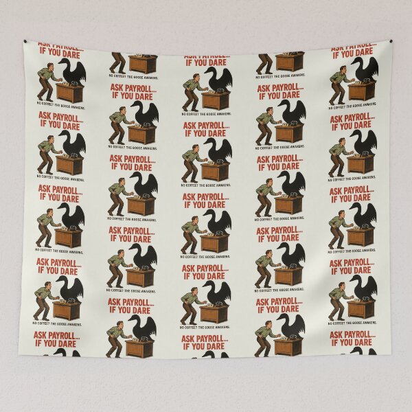 Item preview, Ask Payroll If You Dare Funny HR Goose Horror Retro Movie Timesheet Coffee designed and sold by SunfullyYours.