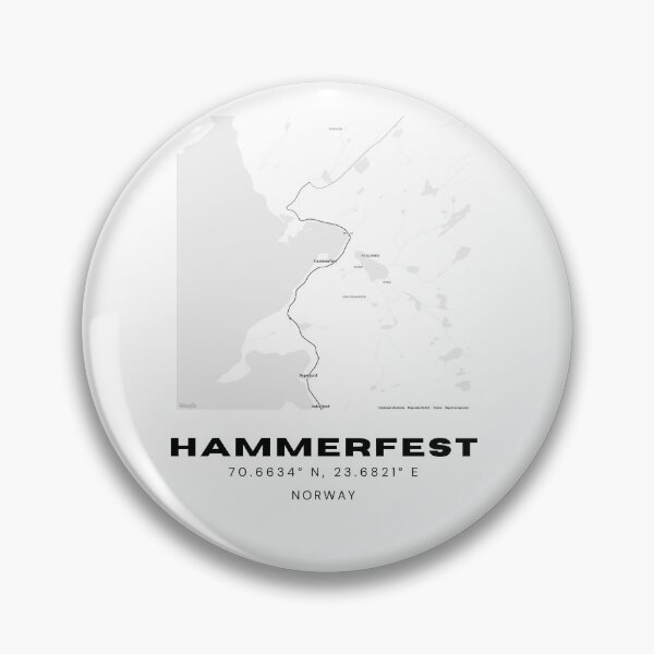 Item preview, Hammerfest Norway Arctic Map | Modern Black & White Wall Art designed and sold by RM-Journey.