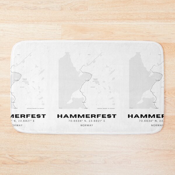 Item preview, Hammerfest Norway Arctic Map | Modern Black & White Wall Art designed and sold by RM-Journey.