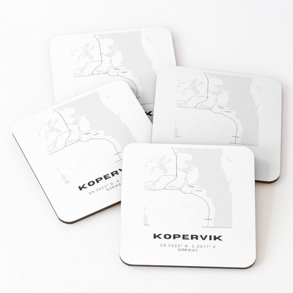 Item preview, Kopervik Norway Map Poster | Scandinavian Minimal Art Print designed and sold by RM-Journey.