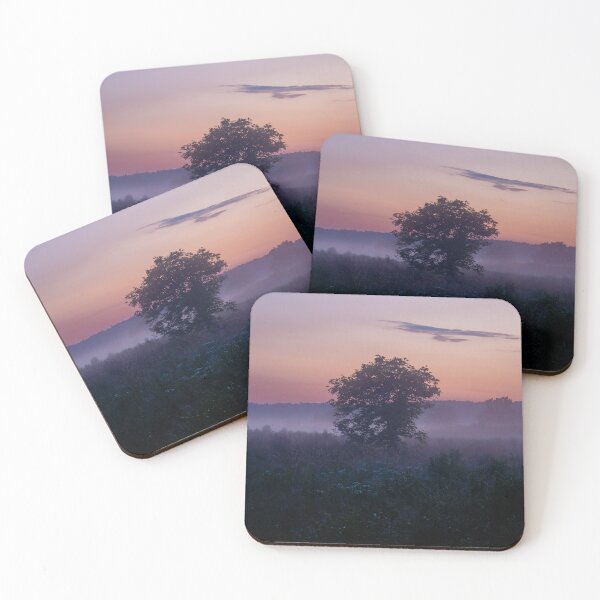 Item preview, Lone Tree in Misty Field at Sunrise designed and sold by minstr3l.