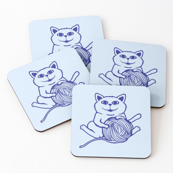 Item preview, Cat ball wool thread ball of wool sewing knitting designed and sold by shirt-o-mat.