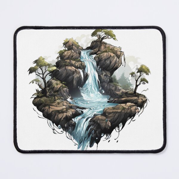 Item preview, Floating Falls – Surreal Waterfall Island Art designed and sold by Pixel-Up.