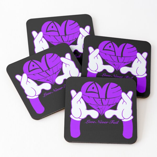 Item preview, Love Never Fails – Heart Calligram Purple designed and sold by MilkaMillyBoo.