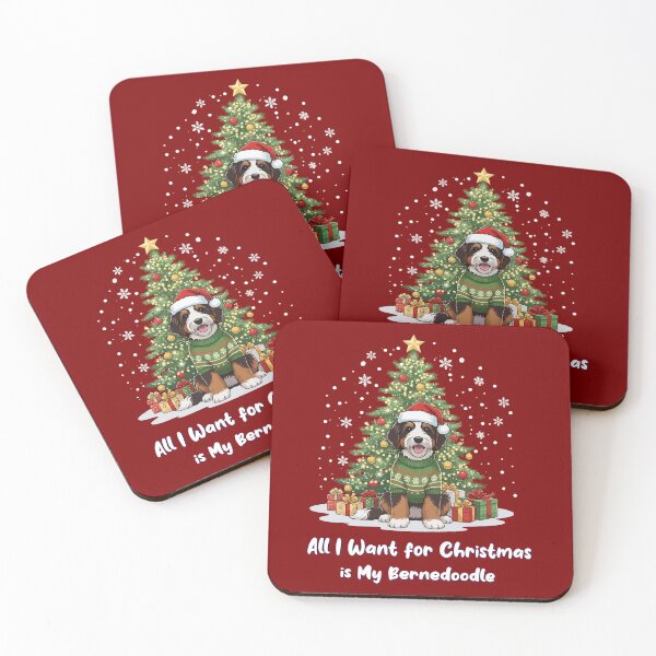 Item preview, All I Want for Christmas Is My Bernedoodle – Holiday Dog designed and sold by The Real Life Symphony.