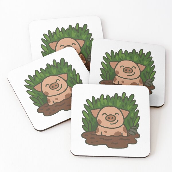 Item preview, Happy Pig in Mud – Cute Cartoon Farm Animal designed and sold by CanSparkleArt.