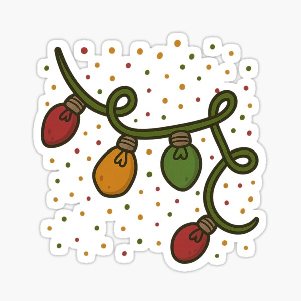 Item preview, Colourful Christmas Lights – Festive Holiday Doodle designed and sold by CanSparkleArt.