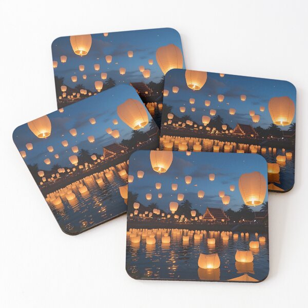 Item preview, Thai Floating Lanterns – Festival Night Poster designed and sold by Weeravatshop.
