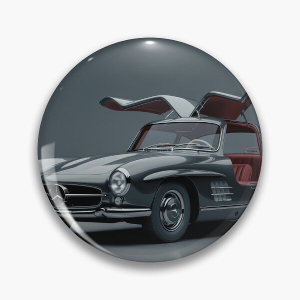 Item preview, Black Mercedes-Benz 300 SL Gullwing - Front View with Doors Open | High-Res Automotive Studio Art designed and sold by JEOSALE.