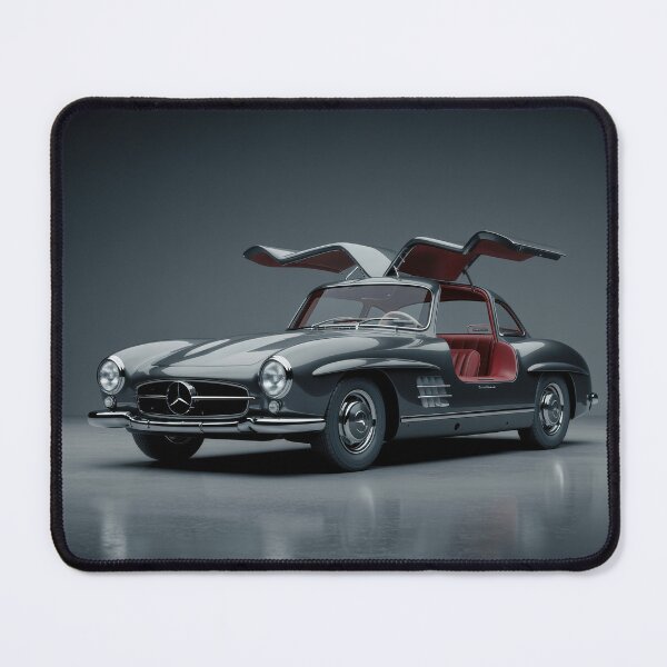 Item preview, Black Mercedes-Benz 300 SL Gullwing - Front View with Doors Open | High-Res Automotive Studio Art designed and sold by JEOSALE.