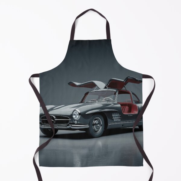 Item preview, Black Mercedes-Benz 300 SL Gullwing - Front View with Doors Open | High-Res Automotive Studio Art designed and sold by JEOSALE.