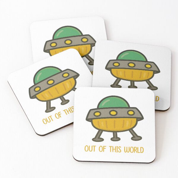 Item preview, Out of This World – Cute Cartoon UFO Spaceship Design designed and sold by CanSparkleArt.
