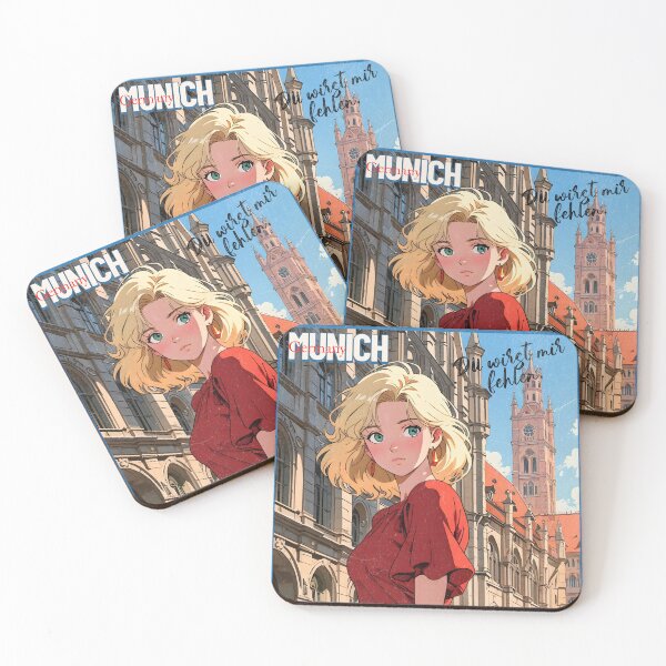 Item preview, Romantic Farewell in Munich Germany Europe– Retro Anime Travel Girl Love Quote designed and sold by Kawaii-Sky.