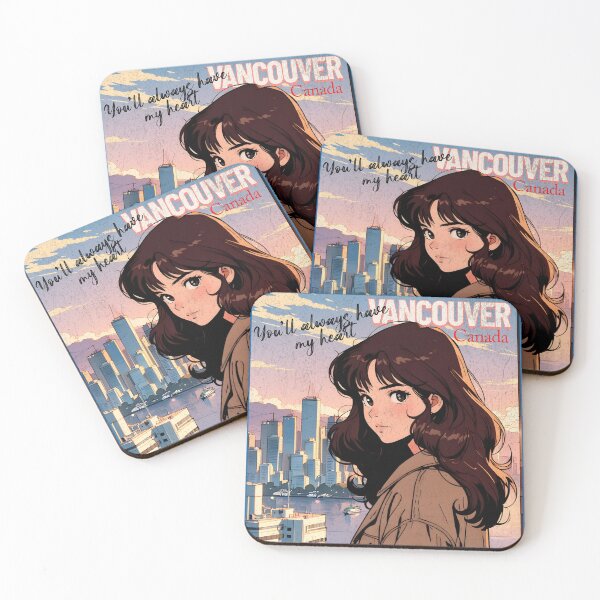 Item preview, Romantic Farewell in Vancouver Canada– Retro Anime Travel Girl 80s Love Quote designed and sold by Kawaii-Sky.