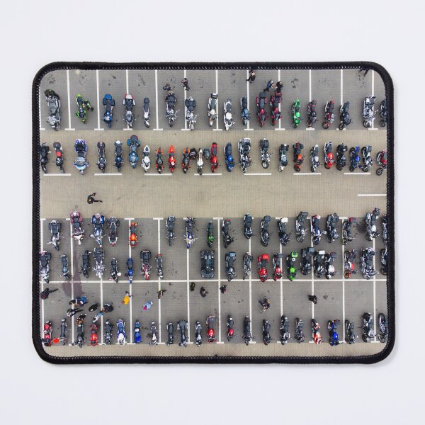 Item preview, Aerial View of a Motorcycle Parking Lot designed and sold by minstr3l.