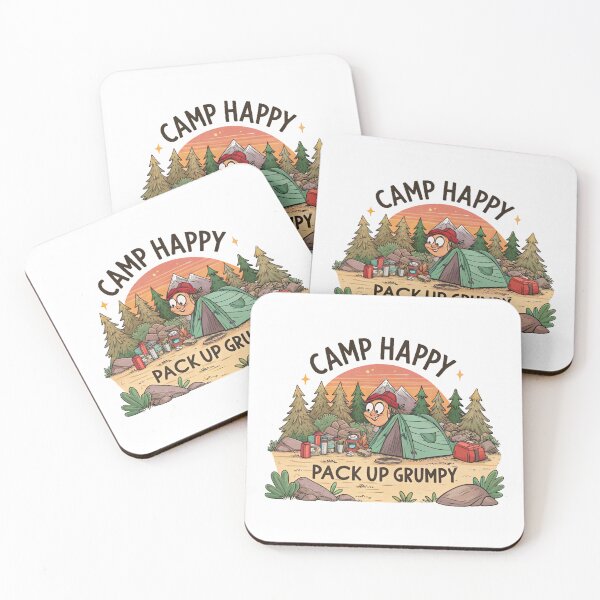 Item preview, CAMP HAPPY PACK UP GRUMPY FUNNY CAMPING designed and sold by Designoverdose.