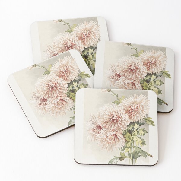 Item preview, Vintage Pink Chrysanthemums designed and sold by PureVintageLove.