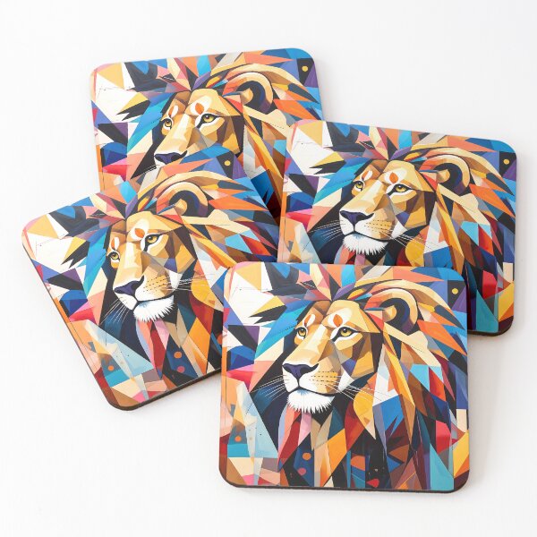 Item preview, Cubist Lion – Abstract Geometric Art designed and sold by Dino-Lune.
