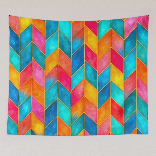 Item preview, Translucent Geometric Colorful Herringbone Pattern designed and sold by scicilysimonee.