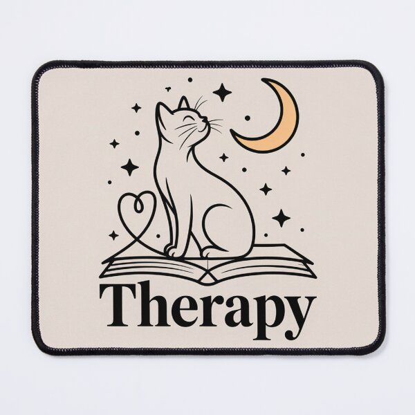 Item preview, Cat Therapy Sticker – Moonlit Reading Feline on Book, Self Care Vinyl Decal for Therapists, Bibliophiles, Mental Health, Cat Lover Gift Idea designed and sold by Design Den.