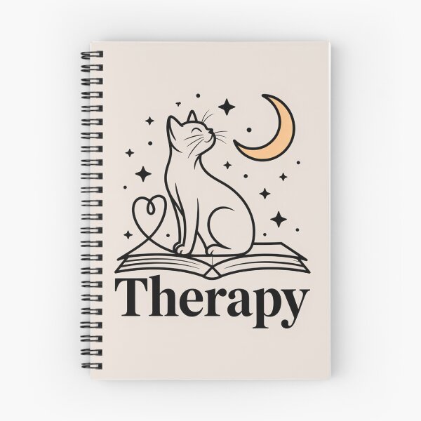 Item preview, Cat Therapy Sticker – Moonlit Reading Feline on Book, Self Care Vinyl Decal for Therapists, Bibliophiles, Mental Health, Cat Lover Gift Idea designed and sold by Design Den.