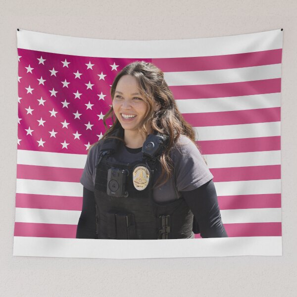 Item preview, Lucy Chen Melissa O'Neil The Rookie Pink Flag designed and sold by lavndershrtdays.