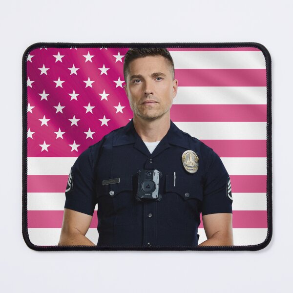 Item preview, Tim Bradford Eric Winter The Rookie Pink Flag designed and sold by lavndershrtdays.
