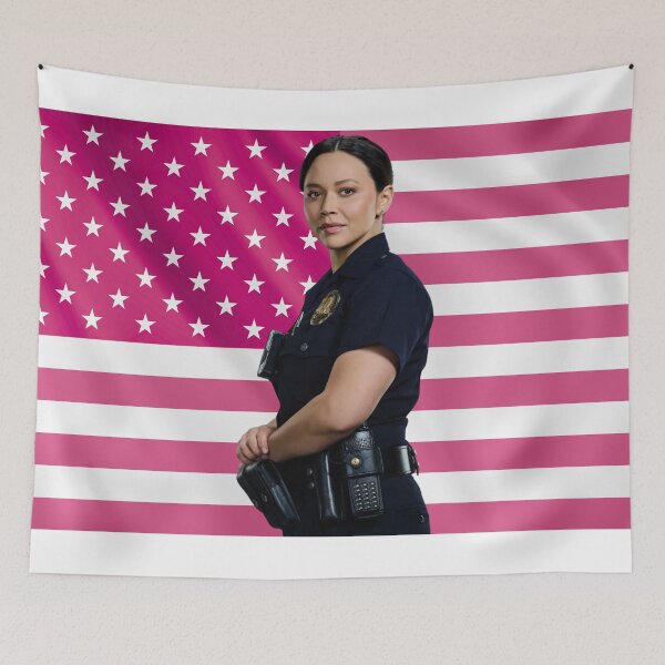 Item preview, Lucy Chen Melissa O'Neil The Rookie Pink Flag designed and sold by lavndershrtdays.