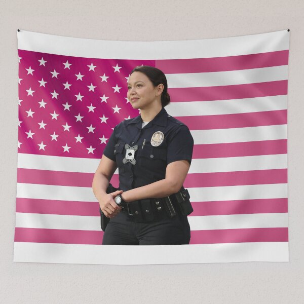 Item preview, Lucy Chen Melissa O'Neil The Rookie Pink Flag designed and sold by lavndershrtdays.