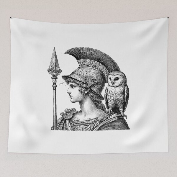 Item preview, Ancient Athena Goddess Engraving with Owl designed and sold by NTGUILTY.