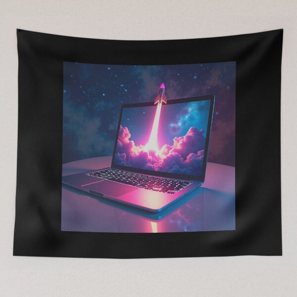 Item preview, Fantasy Gamer Nerd : abstract spaceship coming out of the laptop! designed and sold by Giulivo Store Graphic.