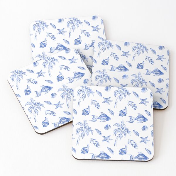 Item preview, Beach Comber Sea Shells Blue Seamless Repeat designed and sold by Sharon Schwalbe.