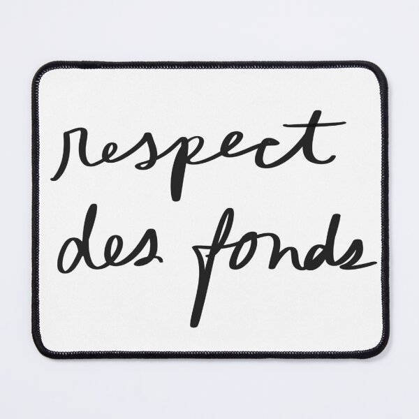 Item preview, Le respect pour les fonds, respect des fonds, archival theory, handwritten, minimalist cursive words for archivists, museum, librarian  designed and sold by StudyPuff.