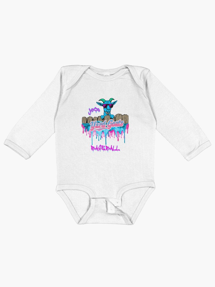Thumbnail 1 of 2, Baby One-Piece, YG Goat Fence Drip designed and sold by JoCoYardGoats25.