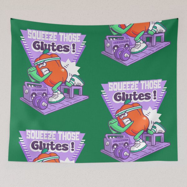 Item preview, Funny Glute Workout Tee - Retro Fitness Cartoon designed and sold by Ancestral-Shop.