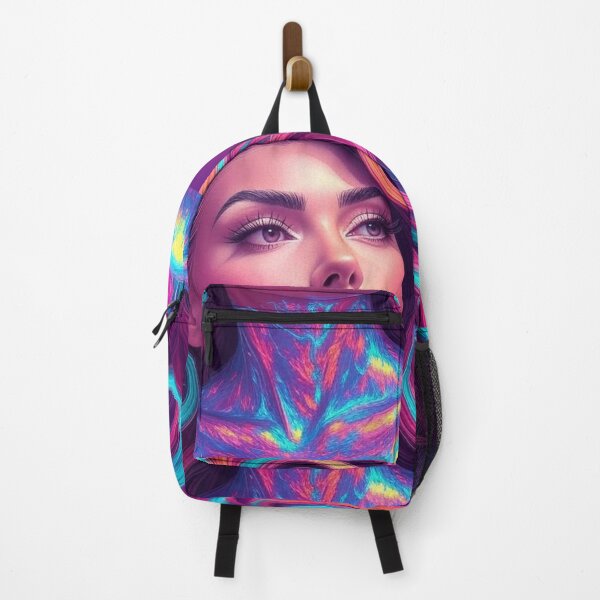 Item preview, Neon Woman Abstract Swirl Portrait in Bold Colors designed and sold by AnTartstudios.