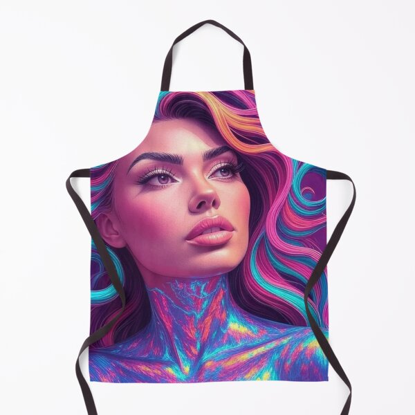 Item preview, Neon Woman Abstract Swirl Portrait in Bold Colors designed and sold by AnTartstudios.
