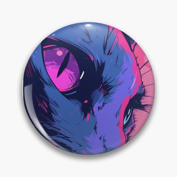 Item preview, Arte de Parede Gato Cibernético Neon designed and sold by Tainime.