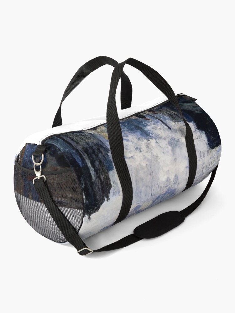 Thumbnail 2 of 3, Duffle Bag, Saint Lazare Station Exterior   1876 by Claude Monet designed and sold by GabyddAlessandr.