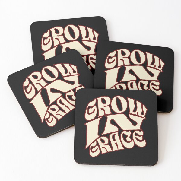 Item preview, Grow In Grace, Retro Christian Typography Design designed and sold by Bliss Find And Design.