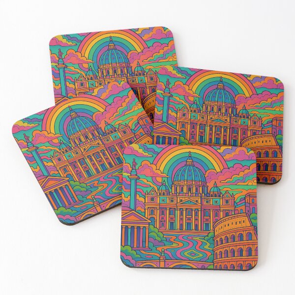 Item preview, Psychedelic Rome Art | Trippy Rome City Poster | Surreal Rome Travel Decor | Colorful Roman Landmark Print | Retro Italy Wall Art designed and sold by PaintedPixels01.